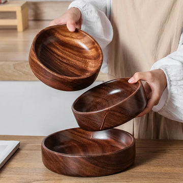 Solid Walnut Boat-Shaped Bowl