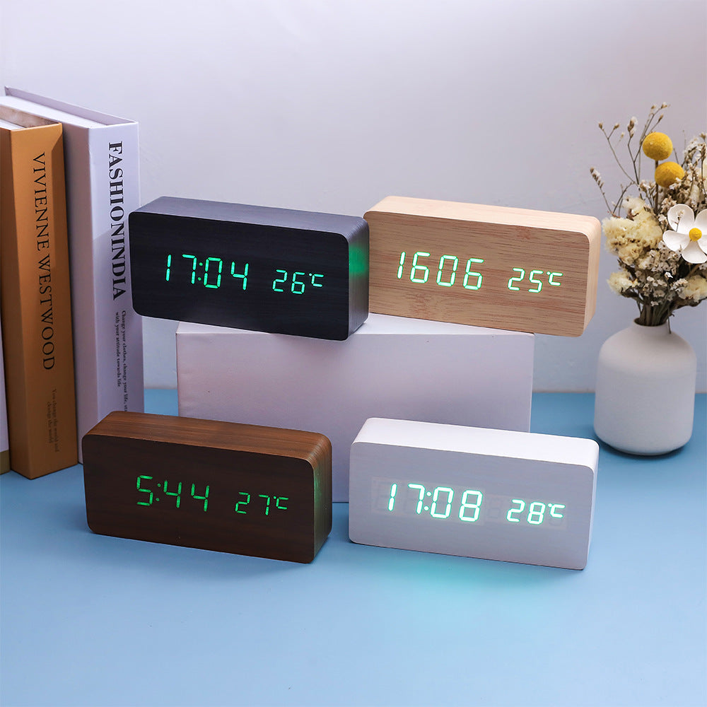 Voice-Controlled Wooden Alarm Clock