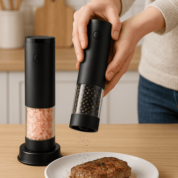 Electric Salt & Pepper Grinder Set (2-Pack, Black)